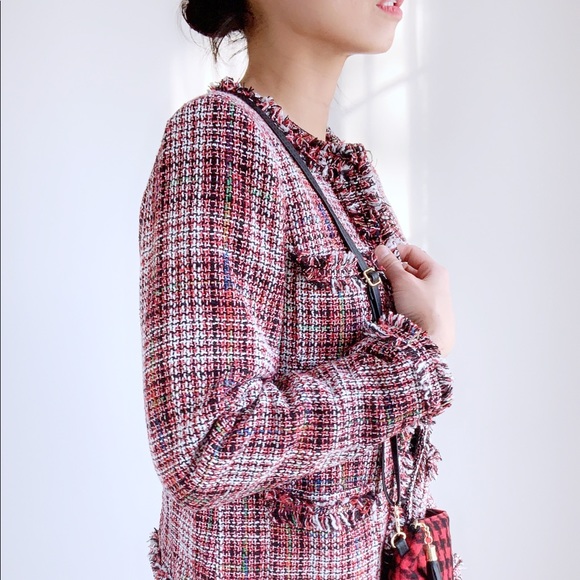 JACKIE Fringes Hem Tweed Jacket - Picture 7 of 7